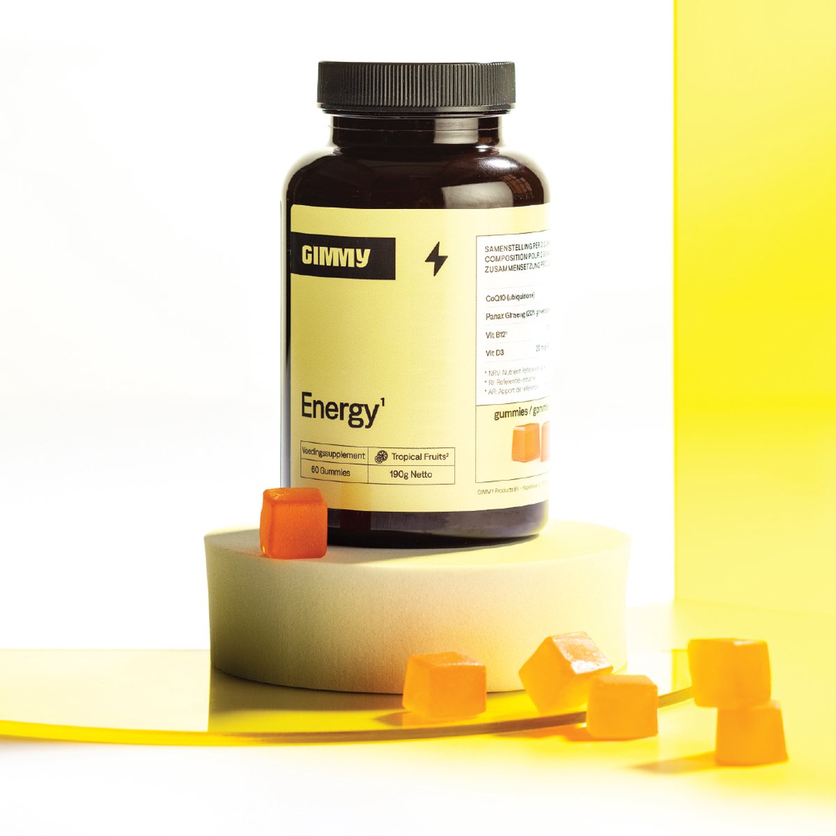 Goedkoopste GIMMY Energy - Vitamine gummies voor meer energie - geen capsule, poeder of tablet - CoQ10, Ginseng, Vitamine B8, Vitamine B12 & Vitamine D3 - Vegan & Suikervrij - ontwikkeld door apothekers - 100 natuurlijk supplement - 60 gummies