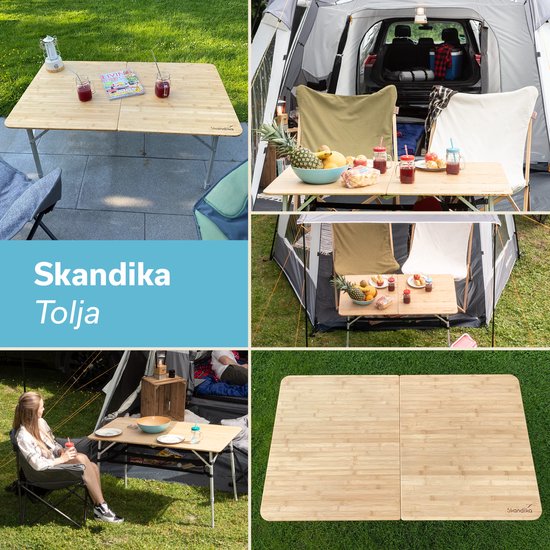 Skandika Campingtisch Jamsa | klappbar, höhenverstellbar, mit Netzablage, 4,1 kg leicht, bis 50 kg belastbar, 90 x 52 cm Tischplatte, wetterfest | Klapptisch für Camping, Garten Skandika Campingtisch Jamsa | klappbar, höhenverstellbar, mit Netzablage, 4,1 kg leicht, bis 50 kg belastbar, 90 x 52 cm Tischplatte, wetterfest | Klapptisch für Camping, Garten