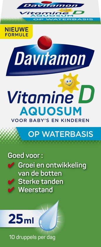 Davitamon vitamine D Aquosum – bevat vitamine D3 - vitamine D baby op waterbasis - 25 ml