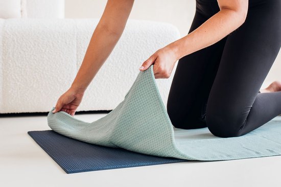 Yoga handdoek antislip asgroen - Lotus van Merkloos — afbeelding 4
