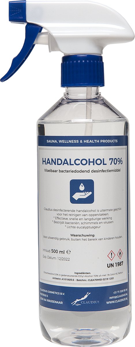 Goedkoopste Handalcohol spray 70 - 500 ml met spraykop