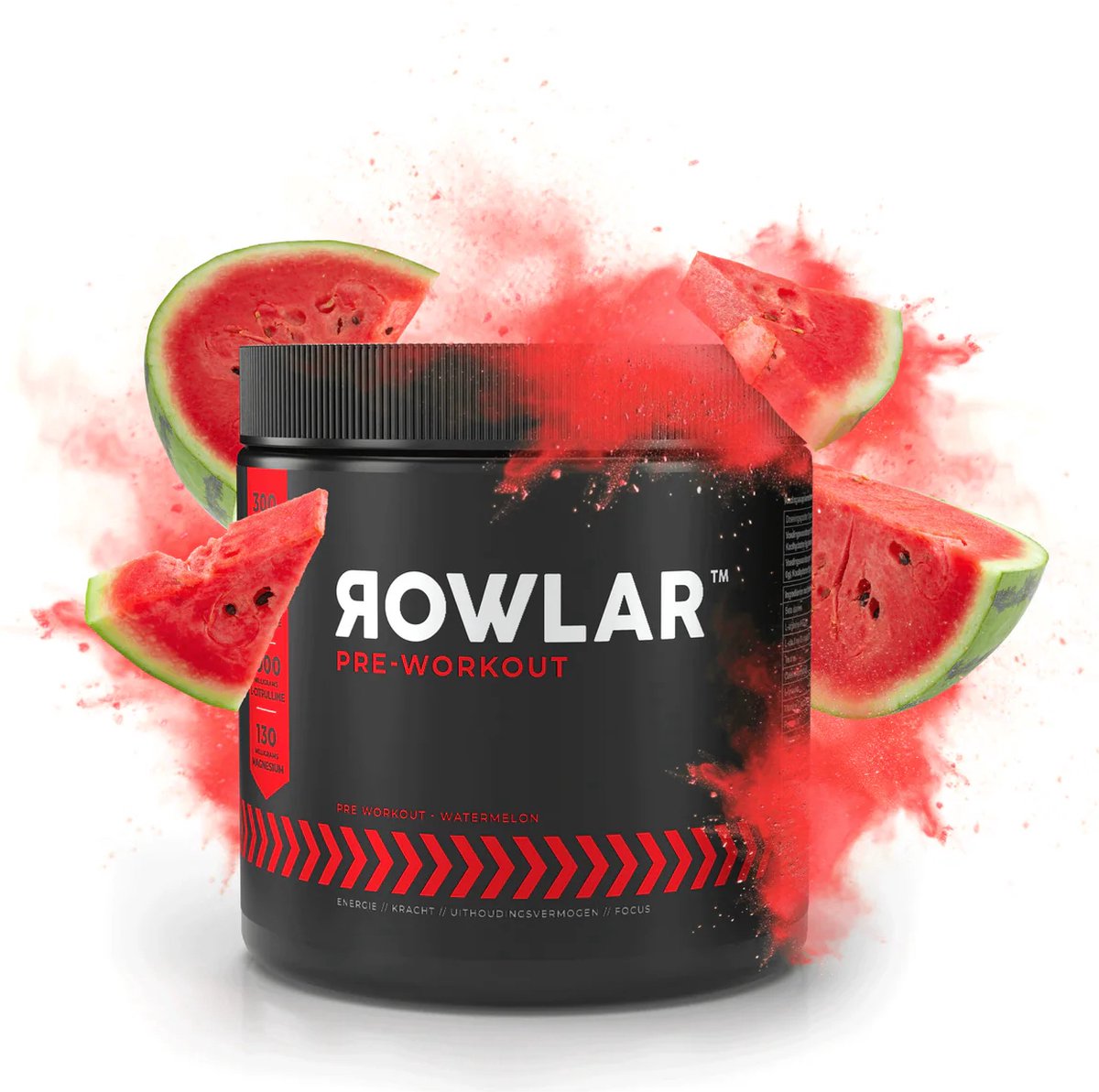 ROWLAR Pre-Workout - Watermeloen - 300 Gram - Fitness - supplementen - Energie poeder - Sport poeder