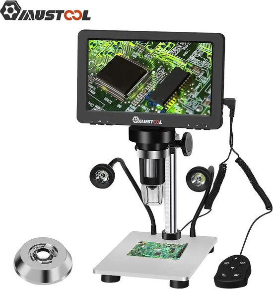 Digitale Microscoop - Met 9 Inch Verstelbare Display HD - LCD 1200x - Camera USB - 10 Led Lampen