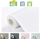 Mogi Products- Isolerend Behang - Zelfklevend Behang voor Woonkamer & Slaapkamer - ± 2 mm Dik en Waterbestendig-Linnenstructuur Wit - Isolatie behang