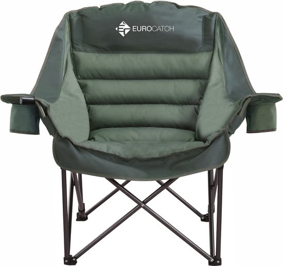 Foto: Eurocatch comfy club chair xxl vouwstoel met 2 bekerhouders kampeerstoel campingstoel dik gevoerd incl opbergtas