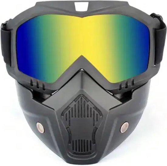 Bovista Airsoft Masker - Paintball - Mask - Tactical Helmet - Helm - Zwart - Geel Vizier