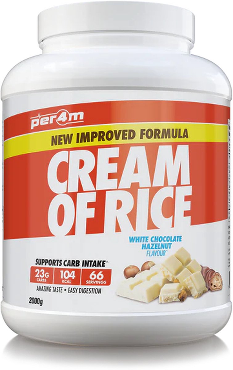 Goedkoopste Per4m - Cream of Rice - White Chocolate Hazelnut - Weight Gainer - Mass Gainer - COR - Shake - Fitness - Krachttraining - Gym