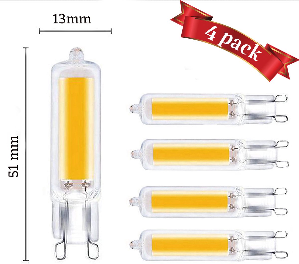 G9 led lamp met zeer mooie watr-wit licht. mooie ontwerp van glas. Veel en toch vrij zachte licht door de warme kleur.