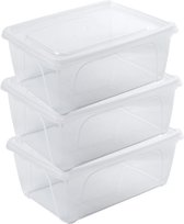 3x Contenants de rangement / aliments hauts / profonds 0,5 litre plastique transparent / plastique - 15 x 10 x 6 cm - Vienne - Conteneur de conservation des aliments - Mealprep - Conserver les repas