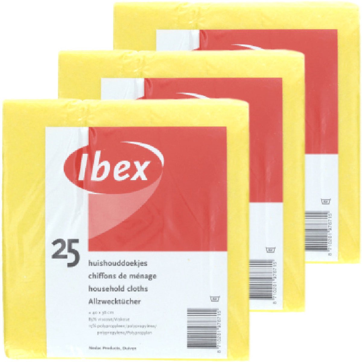 Goedkoopste Viscose dweilen/schoonmaakdoekjes - 75x stuks - geel - hoog absorberend - 38 x 40 cm