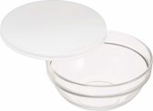 Luminarc glazen schaal/kom met deksel - 5x stuks - dia 20 cm - Sla/salade serveren - Schalen/kommen van glas