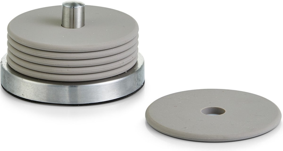 Zeller Glazenonderzetters - 6x stuks - grijs - siliconen - 10 cm