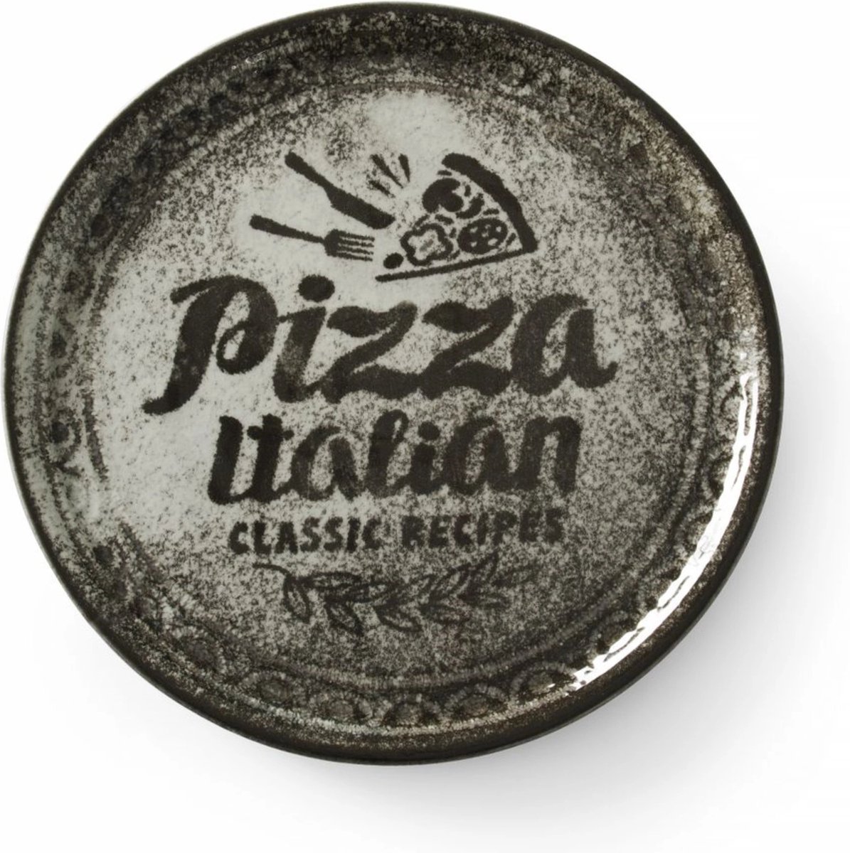 Hendi Pizzabord Zwart Geglazuurd porselein Ø 330 mm Vaatwasmachinebestendig
