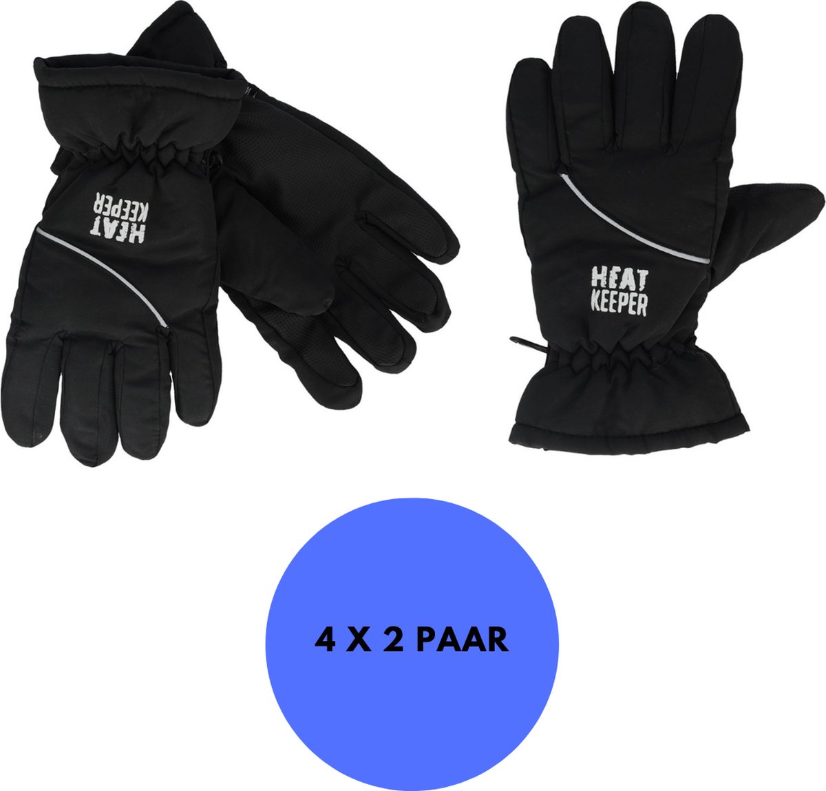 Heatkeeper Ski handschoenen dames – 4-Paar Handschoenen wintersport Zwart