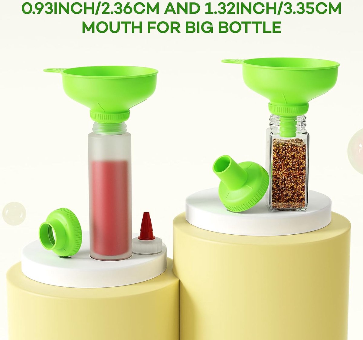 Riokem ® Trechterset voor de Keuken met Brede Mond, Voedselveilig Kunststof, Geschikt voor Diverse Toepassingen