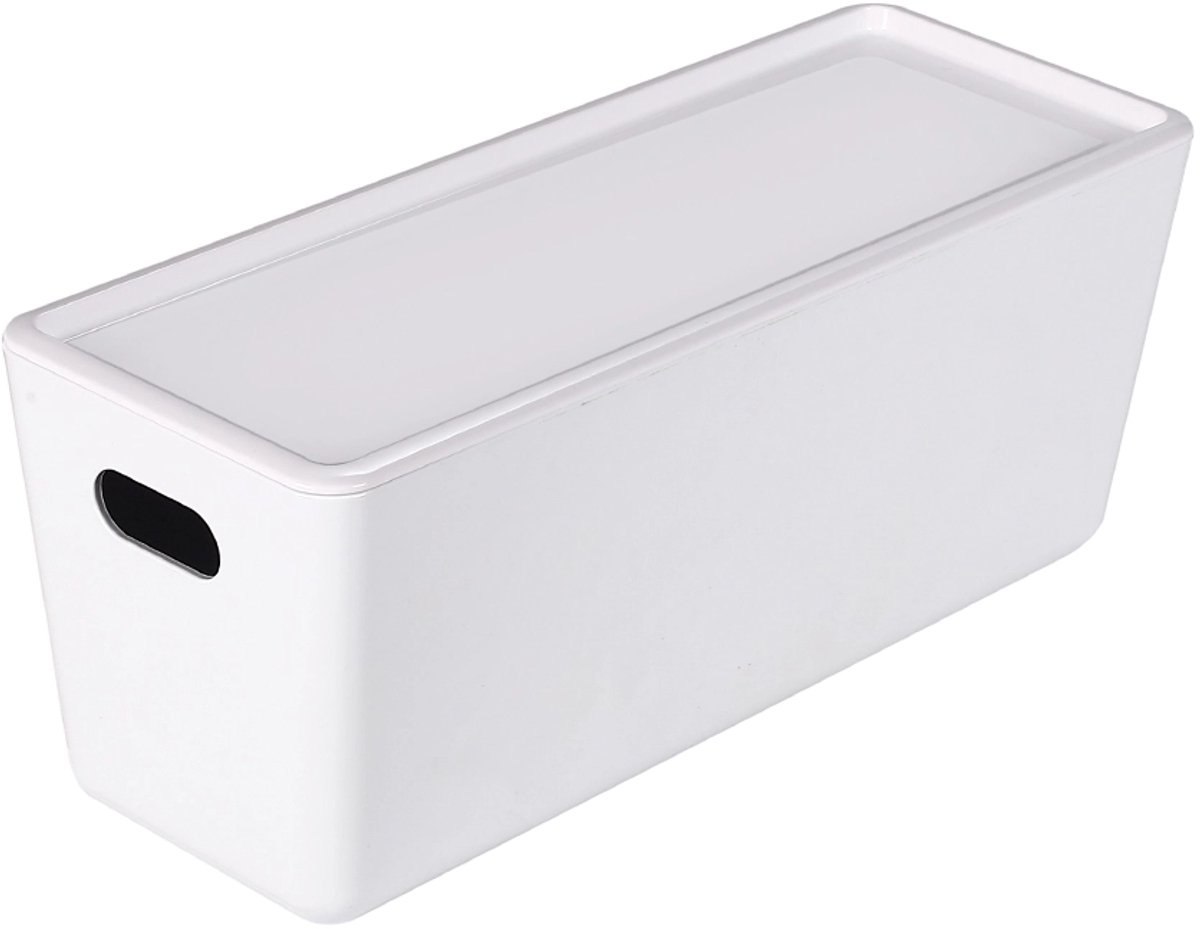 Ezystorage Wit bakje met deksel - 5 liter - 13 x 35 x 14 cm - Stapelbaar