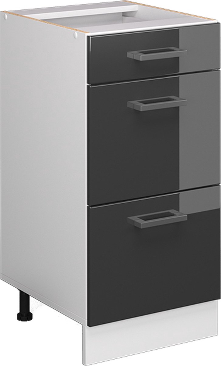 Vicco R-Line Universele onderkast – 40 cm met laden, zonder werkblad Antraciet Hoogglans