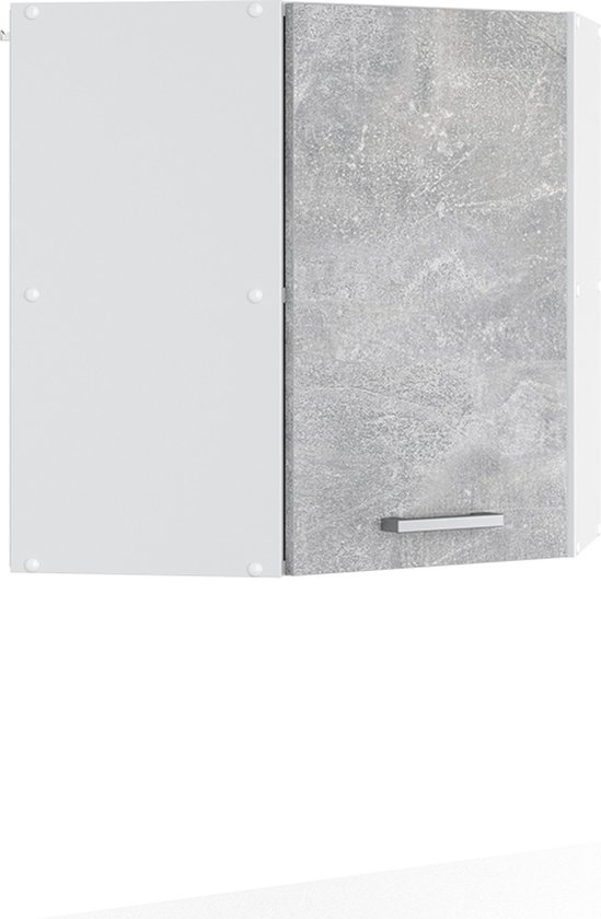 Vicco Armoire suspendue universelle R- Line, Béton/ Wit, 57 cm Armoire murale d'angle avec porte