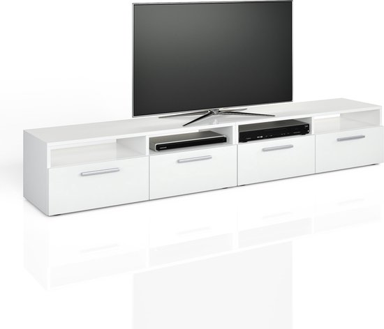 Vicco Lowboard Diego, white high gloss, 95 x 38 cm
