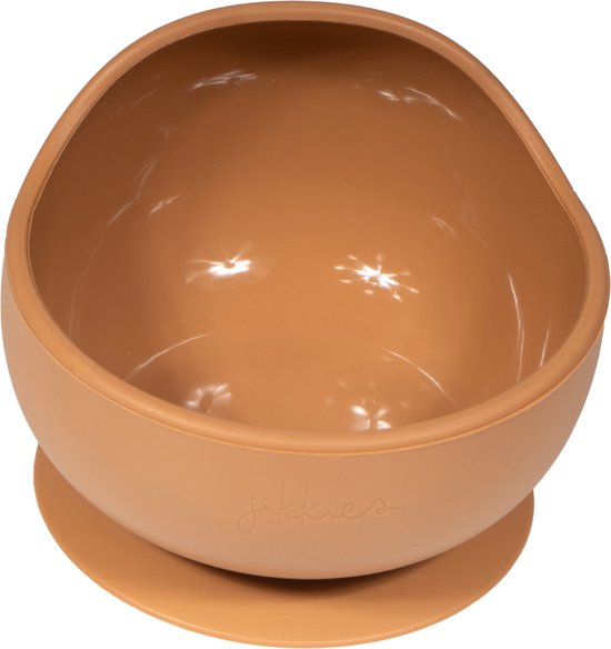Jikkies® - Siliconen Kom - Schaaltje - Bakje - Anti Slip - Kommetje - Met Zuignap - Taupe - 100% Siliconen - Vaatwasserbestendig - Magnetron & Ovenbestendig - De Veilige en Praktische Kom voor Baby’s en Peuters van Jikkies — afbeelding 2