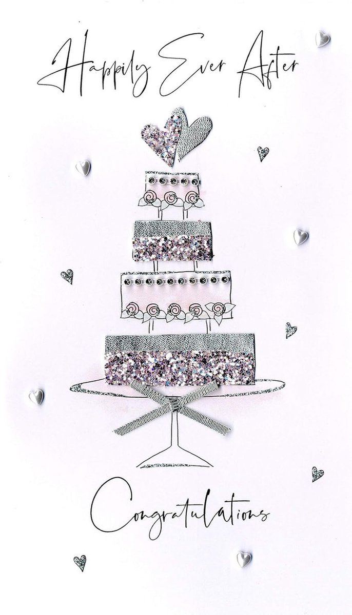 Wenskaart engelsWonderful Wedding Hand-Finished Congratulations Greeting Card jgs619 merk Mourik