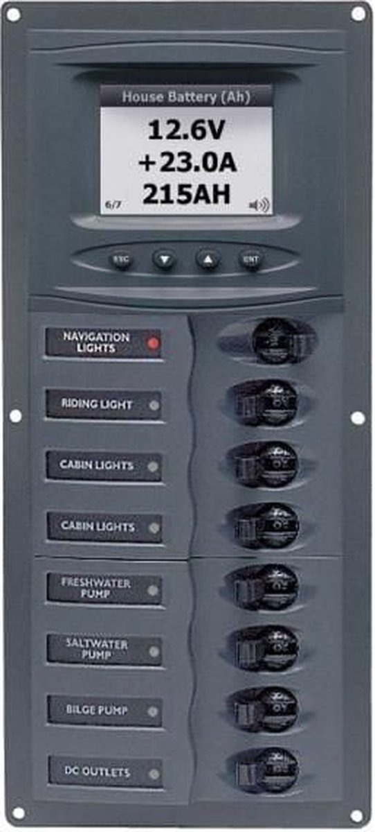 BEP Marine 901V-DCSM 12V 8-voudig digitaal Schakelpaneel