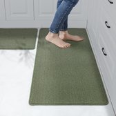 Inovra ® Set de 2 tapis de cuisine et Tapis de cuisine antidérapants lavables en vert