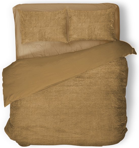 Eleganzzz Teddy Pluche Dekbedovertrek - Taupe - Teddy Dekbedovertrek - Dekbedovertrek 240x200/220cm - Lits Jumeaux dekbedovertrekken