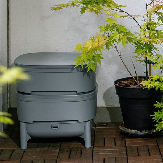 Wormenhotel 30L - 100% Gerecycled kunststof - Wormenbak - Wormentoren - Compostbak