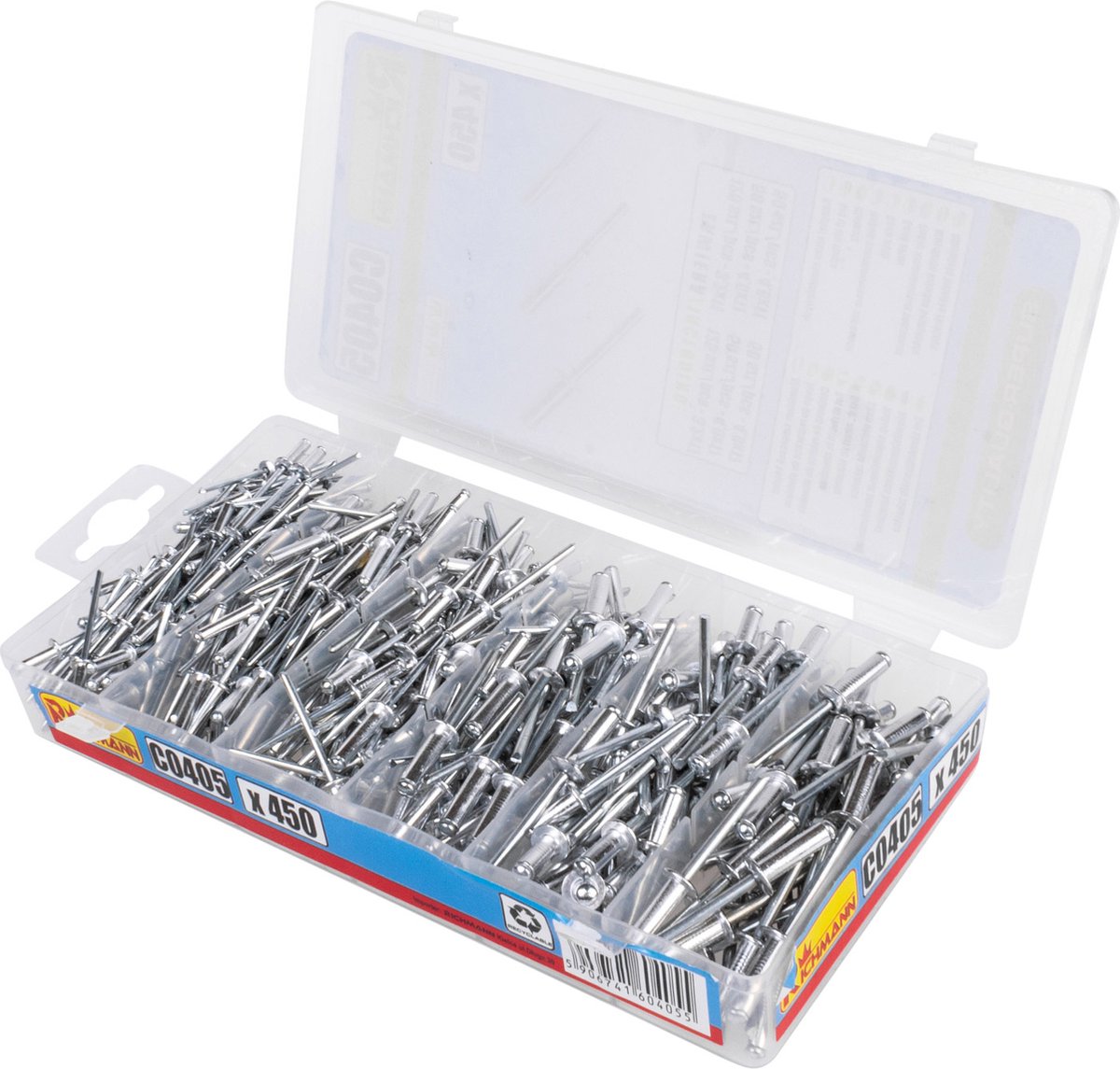 Set 450 stuks aluminium popnagel - blindklinknagel