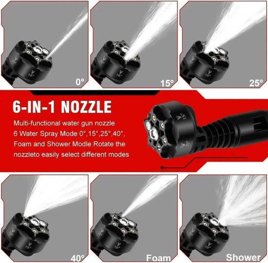 Seastone - Draadloze Hogedrukreiniger - Inclusief 2x Accu - Hogedrukspuit - Auto Wasmachine - Krachtige Koperen Motor - Draagbaar - Multi-Angle Spuitmond van Seastone — afbeelding 5