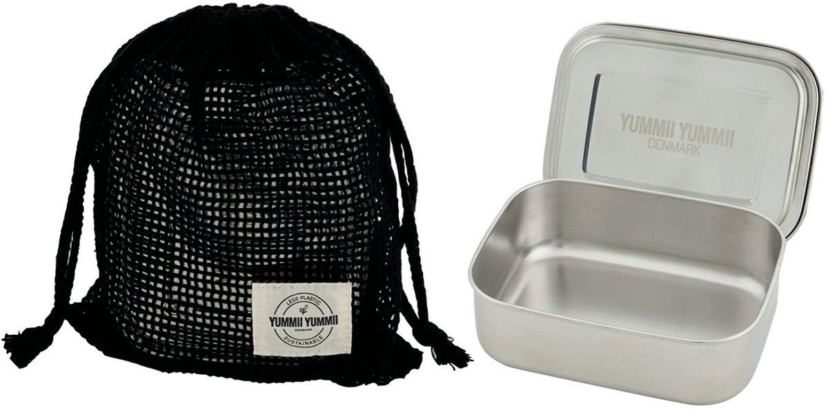 Yummii Yummii - Bento Lunchbox Medium - Roestvast Staal - Zilver -