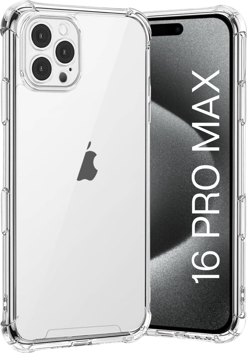 Hoesje voor iphone 16 Pro Max backcover Shockproof siliconen Transparant