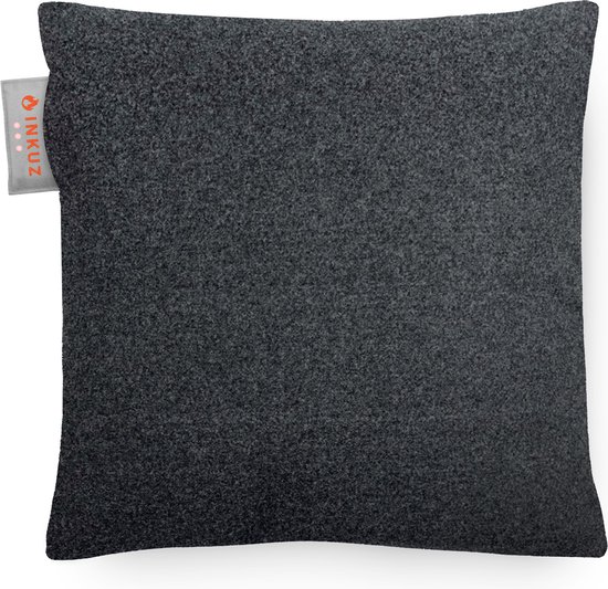 Inkuz - Warmtekussen - Infrarood - Draadloos - Velvet - Donkergrijs - Gote powerbank - Oplaadbaar - Warmte kussen - 45x45