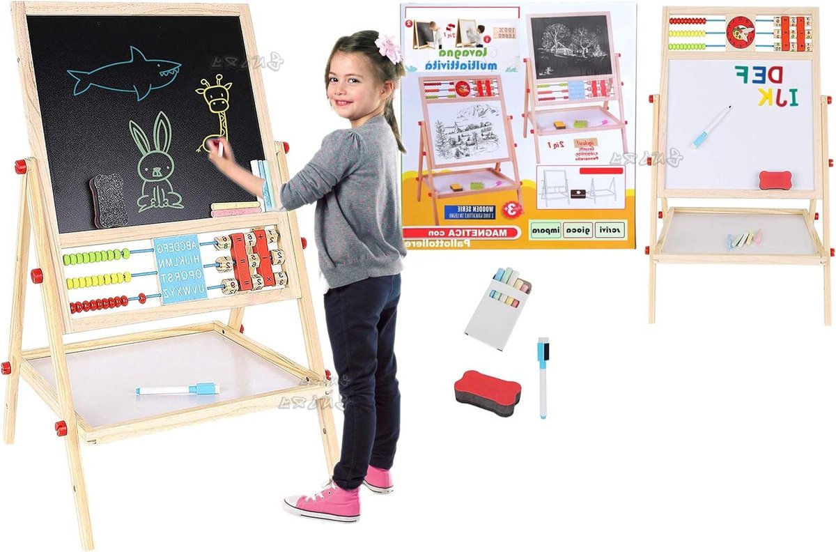 Houten bord schildersezel voor kinderen tekenen krijtbord multifunctioneel rol van papier magnetisch