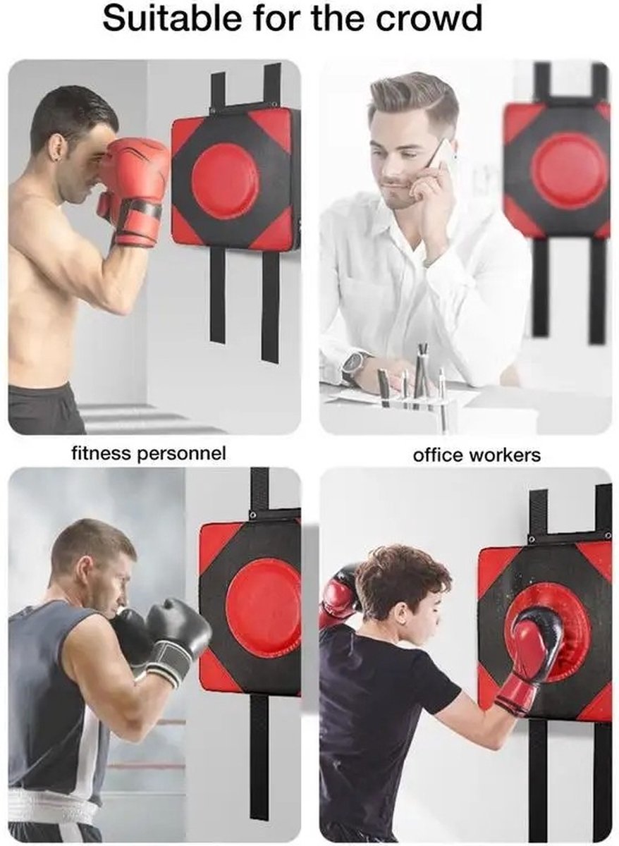 Handdoel, duurzaam PU-leer Voethanddoelstootkussen voor boksen Kickboxing Training Practice(rood