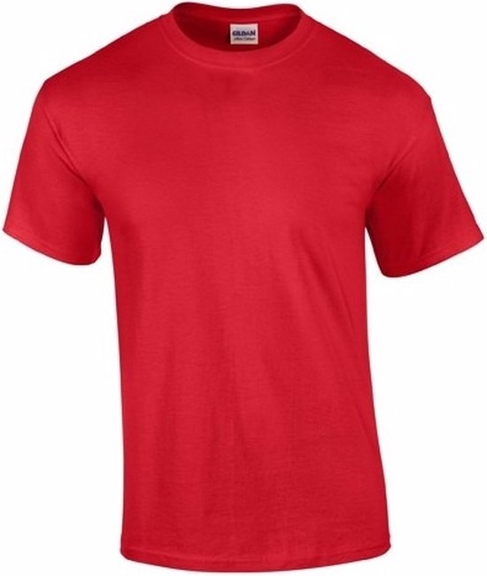 Set de 3x pièces t-shirts en coton rouge pour homme 100% coton - qualité lourde 200 grammes - Chemises Basic , taille: L (40/52)