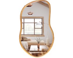 MISOU Wandspiegel - Spiegel - Organische Vorm - 75x45cm - Hout - Wanddecoratie - Miroir Mural - AMY