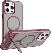 Dos en PC dur résistant aux chocs/bords souples | Convient pour : iPhone 13 - Coque arrière avec support | Compatible avec MagSafe - Plum