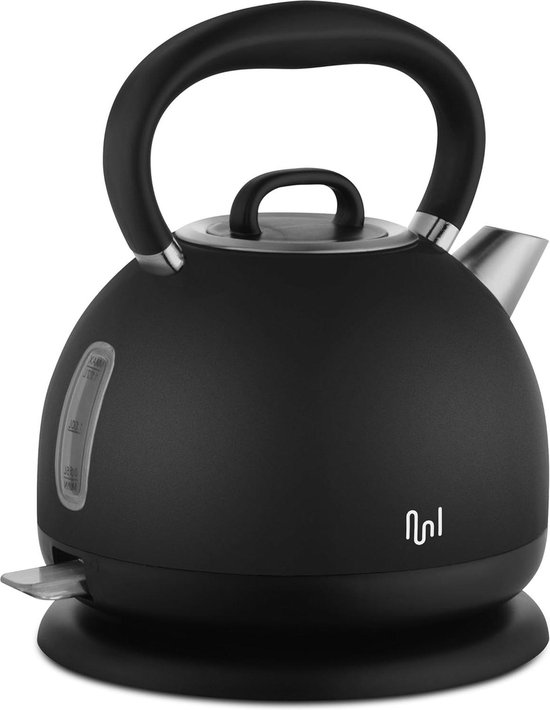 Elektrische waterkoker, 0,8 liter dubbelwandige 100% roestvrijstalen Bpa-vrije Cool Touch-theeketel, automatische uitschakeling en droogkookbeveiliging, warmhouden, 1000 W snel kokend, wit, zwart
