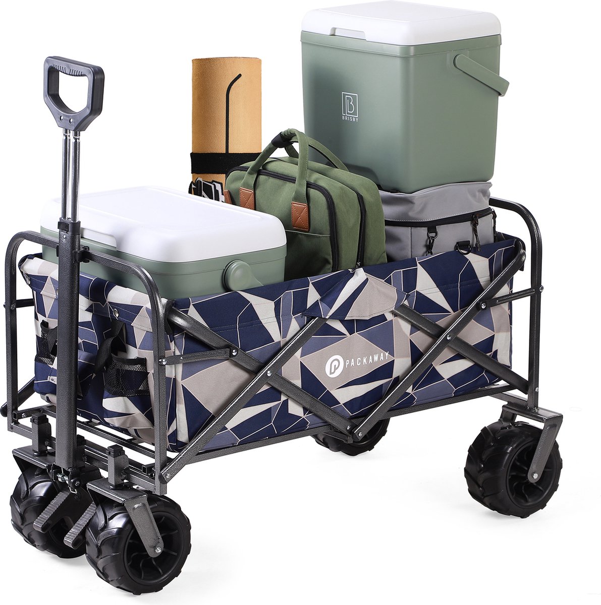 Packaway XL Opvouwbare Bolderkar Heavy Duty van Wasbaar Polyester tot 80KG – 98 x 45 cm – ABSTRACT PASTEL