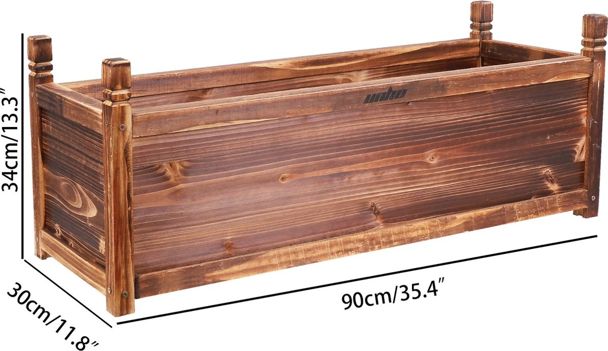 Mygroot -Plantenbak - Verhoogd Tuinbed - Bloem - Planten - Voor Tuin - Houten Bak Voor Planten - Houten Bak Voor Gereedschap 60x30x3cm - Voor Planten.