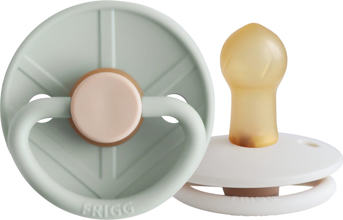 Goedkoopste Frigg Little Viking Fopspeen - Rond - 2 Stuks - 0-6 Mnd - Sage/Cream