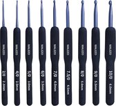 MALEZO Professional Crochet Hook Set - Ergonomique - Set de crochet avec poignée souple - 9 pièces
