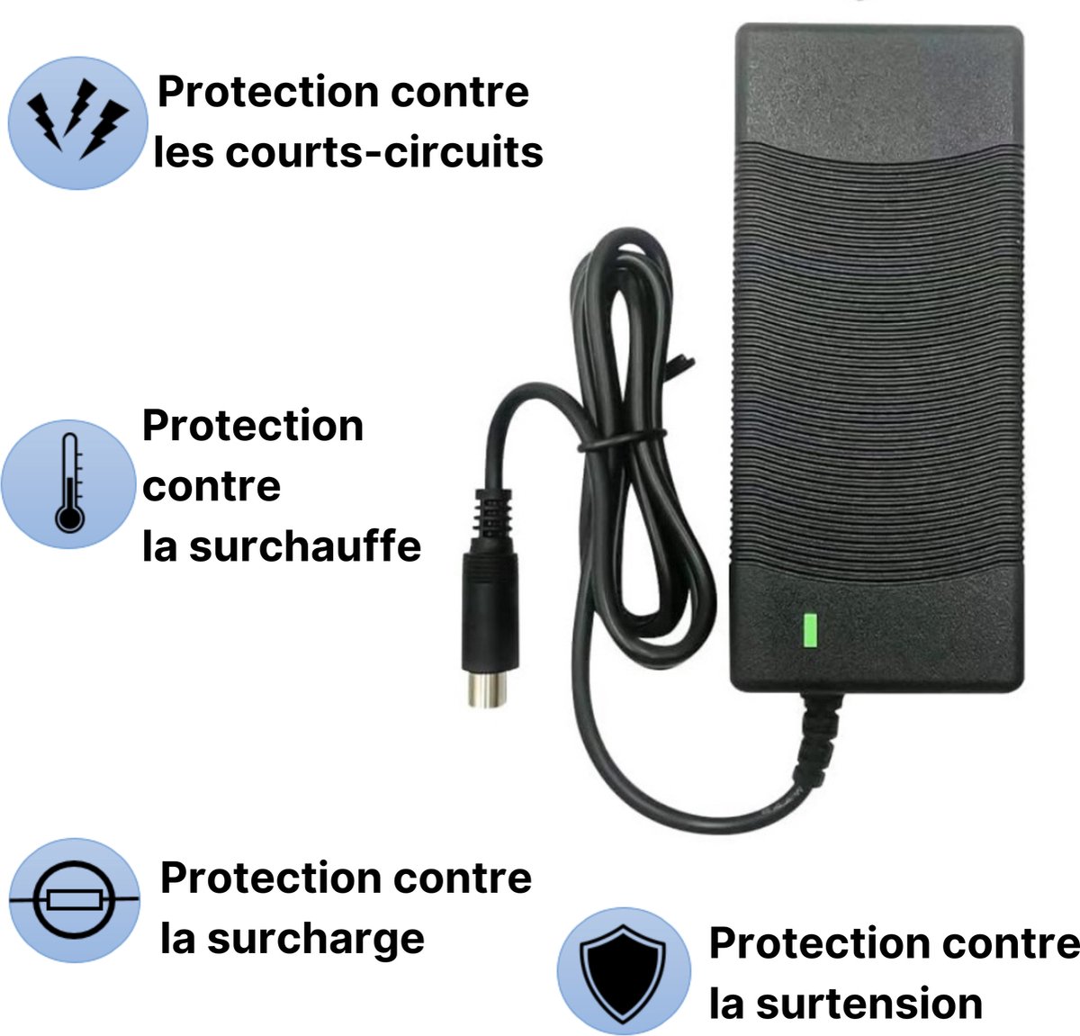 Phonillico Oplader 42V - voor Xiaomi Ninebot ES4 elektrische step - netsnoer – foto 4