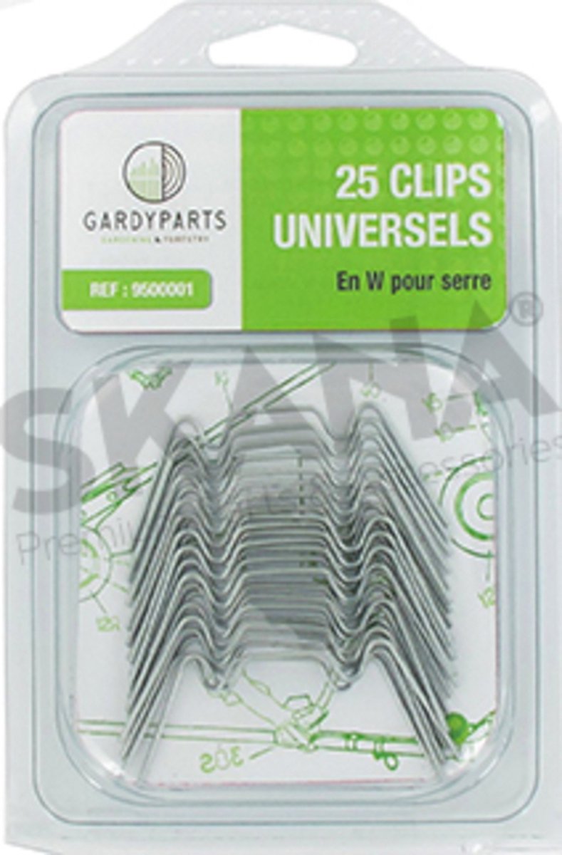 Set van 25 universele tuinkas clips in W vorm.