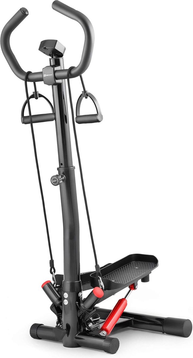 Bol.com Hop-Sport HS-055S – Swing Stepper – met Trainingsbanden – Fitnesscomputer – Zwart-Rood aanbieding