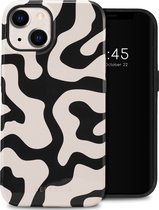 Selencia Coque adaptée pour iPhone 14 – Selencia Vivid Backcover – Art Wave Noir