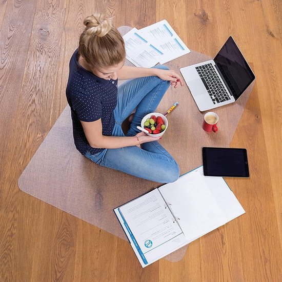 TLRGolf - Protecteur de sol - Tapis de chaise de bureau PVC - Pour Sols durs - 100x140cm - Transparent
