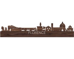 Skyline Florence Notenhout - 100 cm - Woondecoratie - Wanddecoratie - Meer steden beschikbaar - Woonkamer idee - City Art - Steden kunst - Cadeau voor hem - Cadeau voor haar - Jubileum - Trouwerij - WoodWideCities